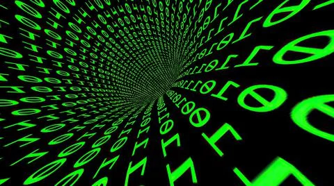 Driving Through Binary Data Tunnel 3d illustration 库存插图