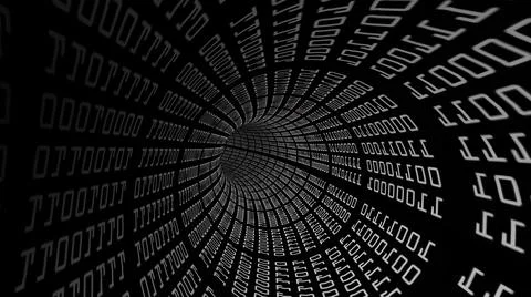 Driving Through Binary Data Tunnel Stock Illustration