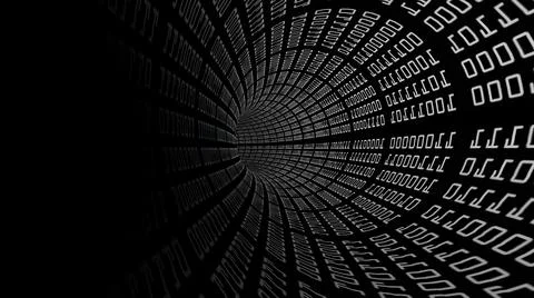 Driving Through Binary Data Tunnel 스톡 일러스트