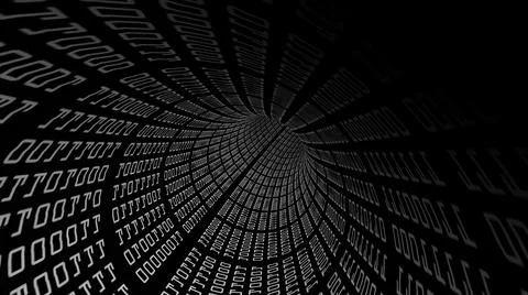 Driving Through Binary Data Tunnel Stock Illustration