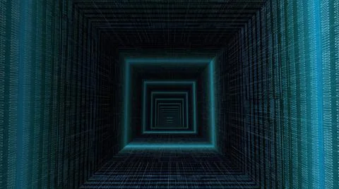 Driving through binary data tunnel イラスト素材