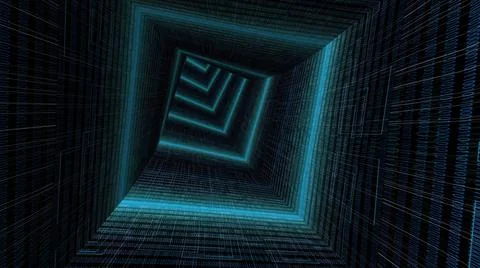 Driving through binary data tunnel Illustrazione stock