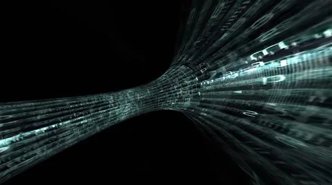 Driving through Binary Data tunnel Stock Illustration