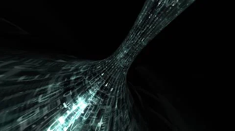 Driving through Binary Data tunnel Stock Illustration