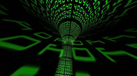 Driving through binary data tunnel Illustrazione stock