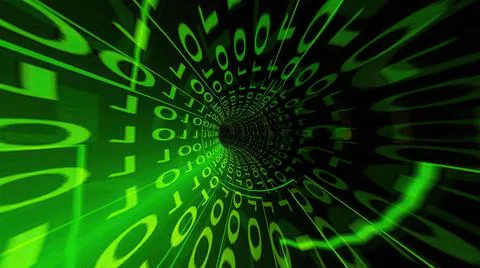 Driving through Binary Data Tunnel Stock-Illustration