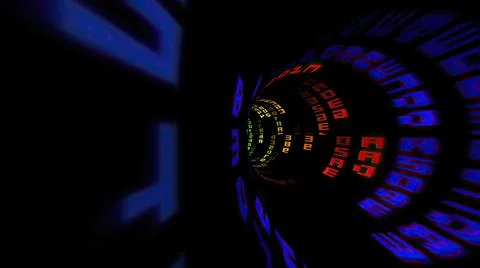 Driving through the binary data tunnel Stock Illustration