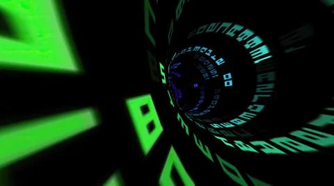 Driving through the binary data tunnel Stock Illustration