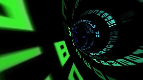 Driving through the binary data tunnel Stock Illustration
