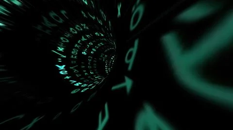 Driving through the binary data tunnel 스톡 일러스트