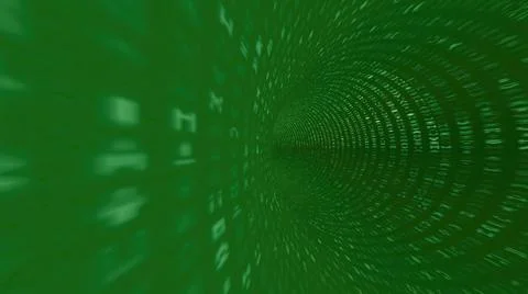 Driving through the binary data tunnel Stock Illustration