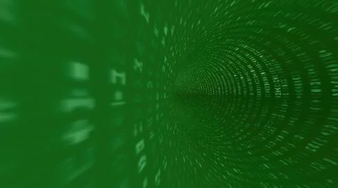 Driving through the binary data tunnel Stock Illustration