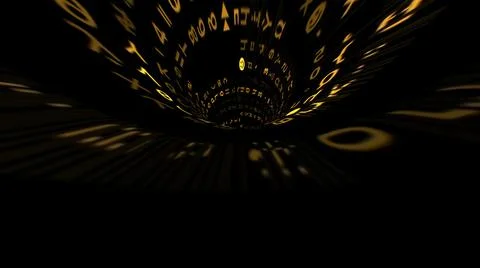 Driving through the binary data tunnel Stock Illustration