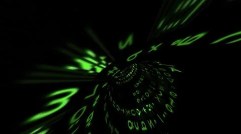 Driving through the binary data tunnel Stock Illustration