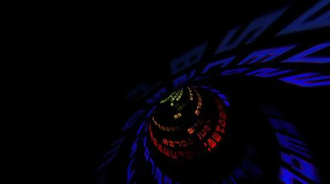 Driving through the binary data tunnel Stock Illustration