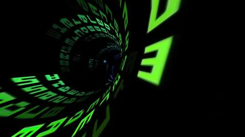 Driving through the binary data tunnel Stock Illustration