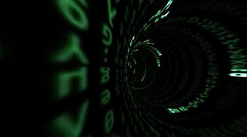 Driving through the binary data tunnel Stock Illustration