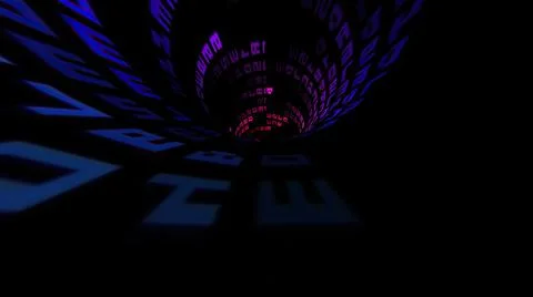 Driving through the binary data tunnel Illustrazione stock