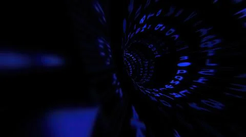 Driving through the binary data tunnel Stock Illustration