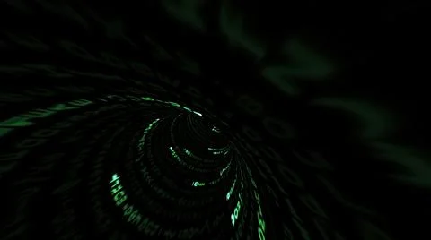 Driving through the binary data tunnel Stock Illustration