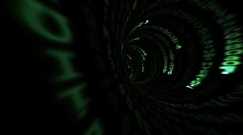 Driving through the binary data tunnel Stock Illustration