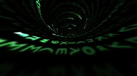 Driving through the binary data tunnel Stock Illustration