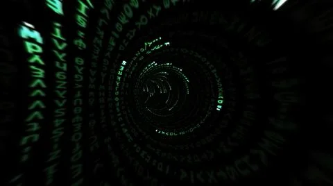 Driving through the binary data tunnel Stock Illustration