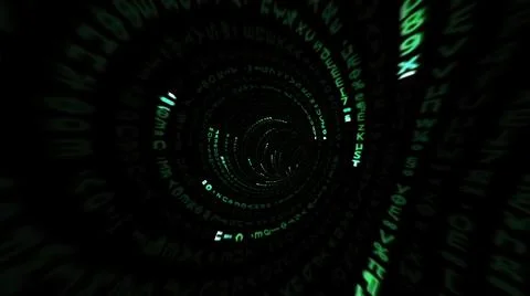 Driving through the binary data tunnel Stock Illustration