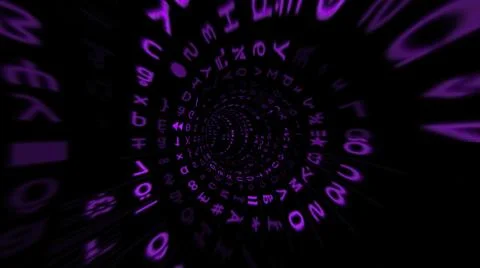 Driving through the binary data tunnel Stock Illustration