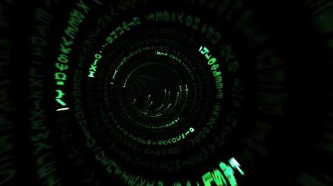 Driving through the binary data tunnel Stock Illustration