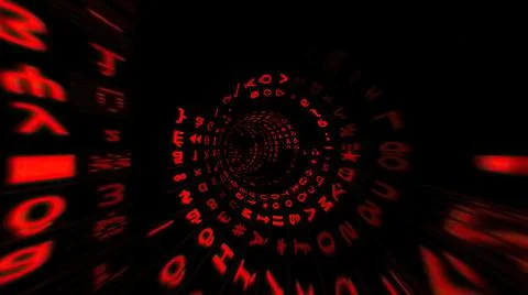 Driving through the binary data tunnel Stock Illustration