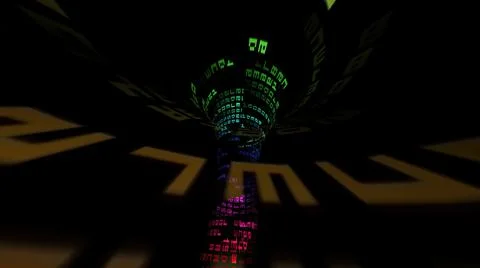 Driving through the binary data tunnel Stock Illustration