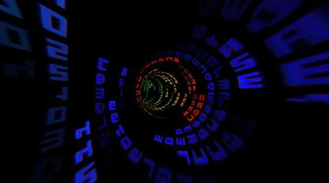 Driving through the binary data tunnel Stock Illustration