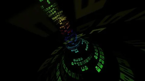 Driving through the binary data tunnel Stock Illustration