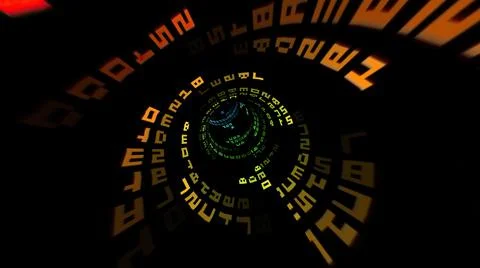 Driving through the binary data tunnel Stock Illustration