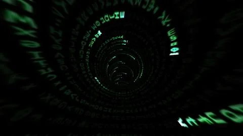 Driving through the binary data tunnel 스톡 일러스트