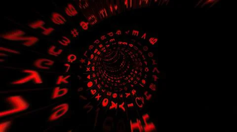 Driving through the binary data tunnel Stock Illustration