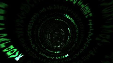 Driving through the binary data tunnel Stock Illustration