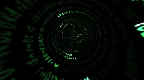 Driving through the binary data tunnel Stock Illustration