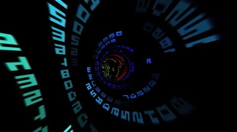 Driving through the binary data tunnel Stock Illustration