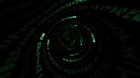 Driving through the binary data tunnel Stock Illustration