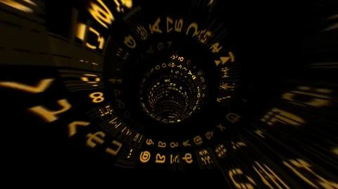 Driving through the binary data tunnel Stock Illustration