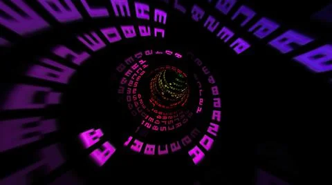 Driving through the binary data tunnel Stock Illustration