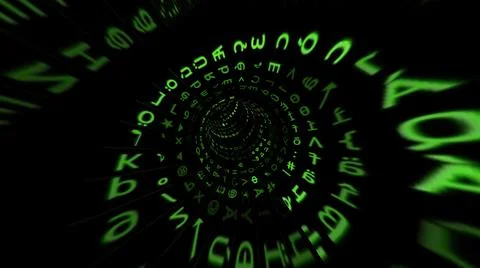 Driving through the binary data tunnel Stock Illustration