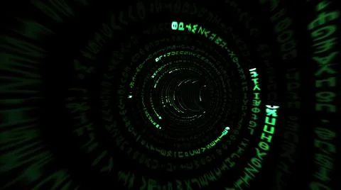 Driving through the binary data tunnel Stock Illustration