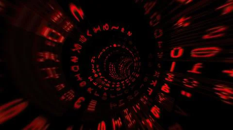 Driving through the binary data tunnel Stock Illustration