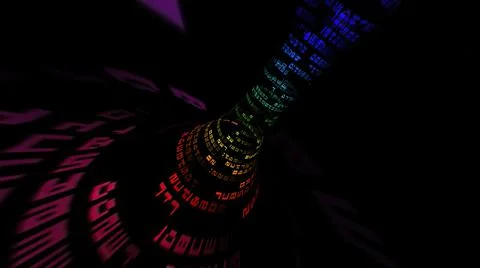 Driving through the binary data tunnel Stock Illustration