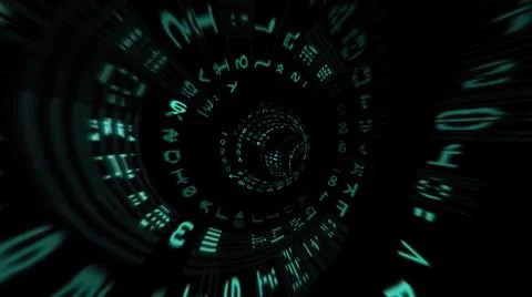 Driving through the binary data tunnel Stock Illustration