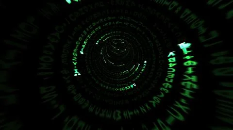 Driving through the binary data tunnel Stock Illustration