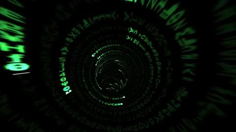 Driving through the binary data tunnel Stock Illustration